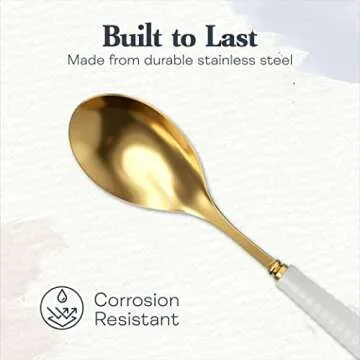 Portmeirion Sophie Conran Gold Serving Spoon for Elegant Dining
