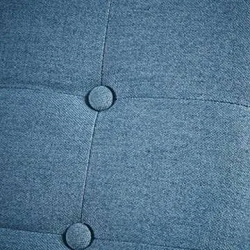 Mid-Century Tufted Ottoman in Blue - Perfect for Comfort