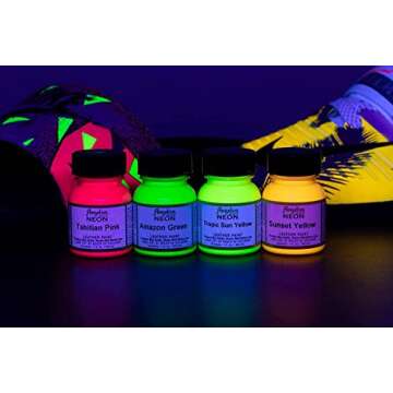 Angelus Neon Acrylic Paint Starter Kit - 6 Pack with Vibrant Colors