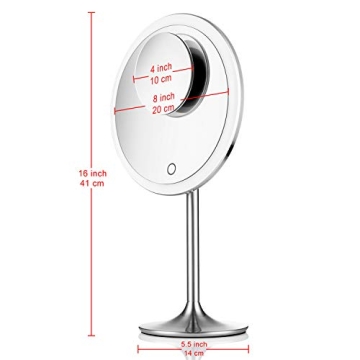 Miusco 9" Lighted Makeup Mirror Pro 5X 10X Magnification