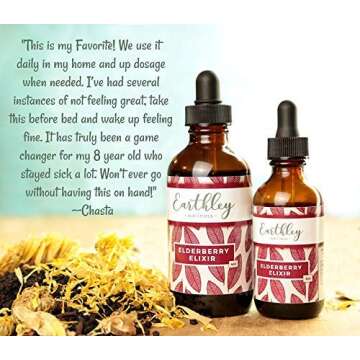 Earthley Elderberry Herbal Extract, Made with 100% Organic Ingredients, Concentrated Formula, Immune...