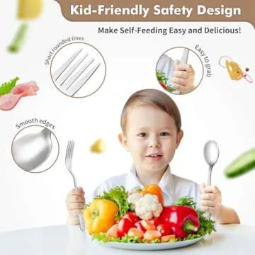 DRKIO Kids Stainless Steel Utensils Set - Safe & Fun