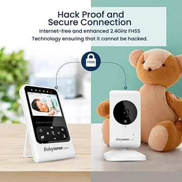 Babysense New Video Baby Monitor with Dual Cameras, Long Range, and Two Way Talk Back