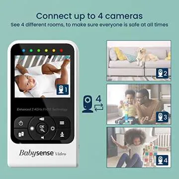 Babysense Video Baby Monitor with Two Cameras and Audio