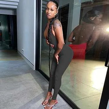 LuFeng Women’s Sexy Black Halter Jumpsuit for Parties