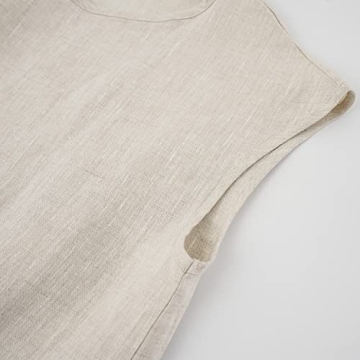 Amazhiyu Women's 100% Linen Casual Cap Sleeve Top