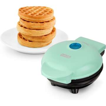 DASH Mini Waffle & Hash Brown Maker in Aqua