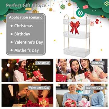 shuang qing Bathroom Counter Organizer Countertop Storage, Cosmetics Skincare Shelf Organizer, Makeup Organizer Perfume for Dresser Vanity Tray, Spice Rack Organizer for Kitchen(3 Tier-Clear)