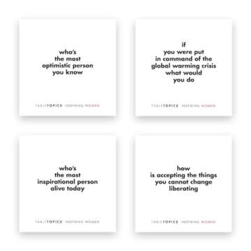 TableTopics Inspiring Women - 135 Conversation Cards with Inspirational Quotes and Questions for Discussions - Historical and Current Female Role Models