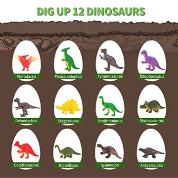 12 Dinosaur Eggs Toys, Surprise Pack with 12 Unique Dinosaur Figures,Goodie Bag Stuffers,Pinata fill...