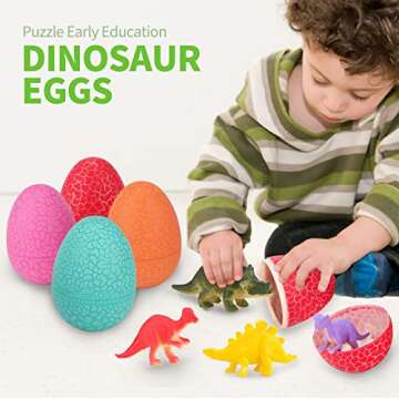 12 Colorful Dinosaur Eggs Toys for Kids' Parties and Plays