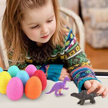 12 Colorful Dinosaur Eggs Toys for Kids' Parties and Plays