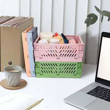 Xuanmuque Colorful 5-Pack Collapsible Storage Baskets