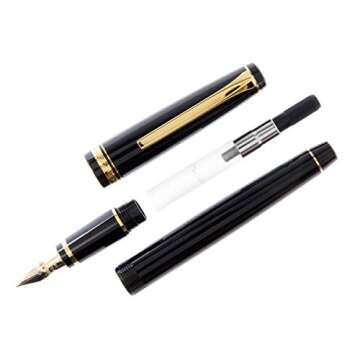 PILOT Namiki Falcon Collection Fountain Pen, Black Barrel with Gold Accents, Soft Medium Nib (60252)