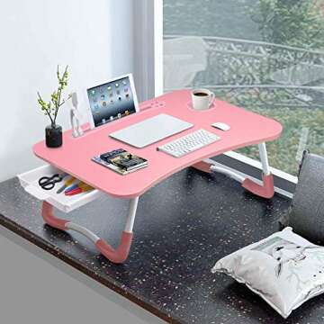 Slendor Laptop Desk Laptop Bed Stand Foldable Laptop Table Folding Breakfast Tray Portable Lap Stand...