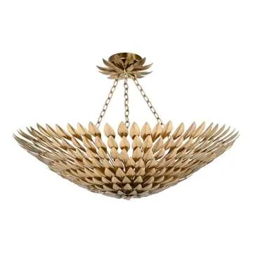 Crystorama Broche 8 Light Antique Gold Chandelier