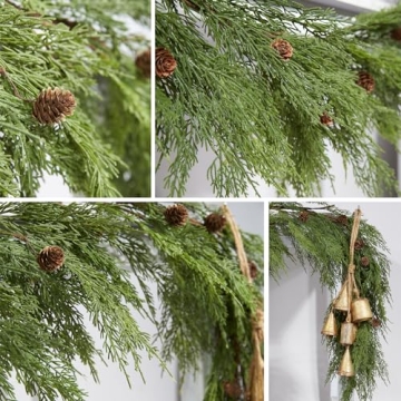Elegant 6FT Norfolk Pine Garland with LED Lights