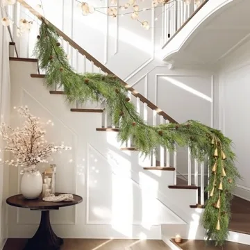 Elegant 6FT Norfolk Pine Garland with LED Lights