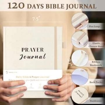 5 MINUTES A DAY Daily Prayer Journal for Woman, Bible Study Notebook for Note Taking, Guide Devotion...