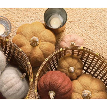 Wool Pumpkin Set - Perfect for Fall & Thanksgiving Decor