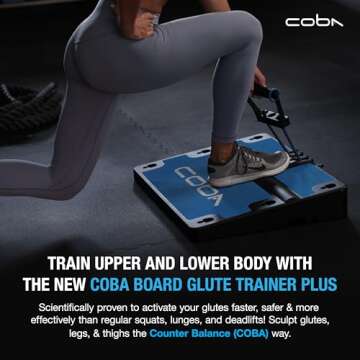 COBA Glute Trainer Plus - Full Body Home Workout System, Glutes, Core, Booty & Arm Exercise Machine,...