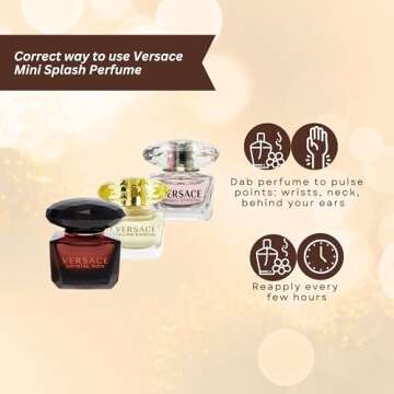 Versace Perfume for Women Variety 3-Piece Mini Gift Set – Yellow Diamond, Crystal Noir, Bright Crystal