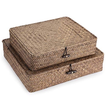 Hipiwe Natural Seagrass Storage Baskets Set of 2