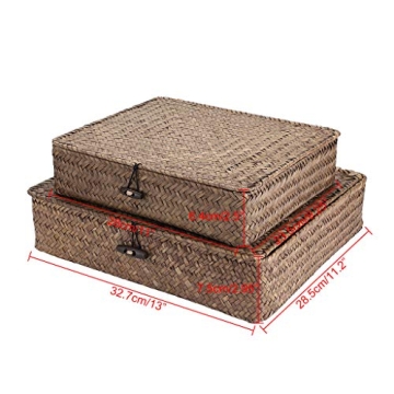 Hipiwe Natural Seagrass Storage Baskets Set of 2