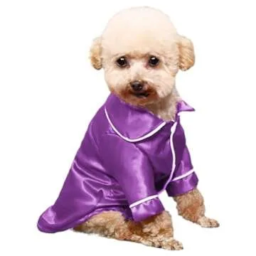 apott Dog Pajamas 3 Pack Puppy Shirts Cats Two-Legged Sleepwear Soft Pet Loungewear Clothes Outfits for Indoor Birthday Party Black+Purple+Wine Red, XS