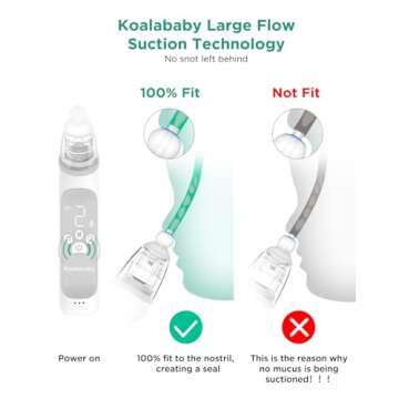 Koalababy Large Flow Electric Nasal Aspirator, Newest Nose Sucker for Baby, Nose Cleaner for Toddlers with 3 Suction Levels, Soothing Music and Light
