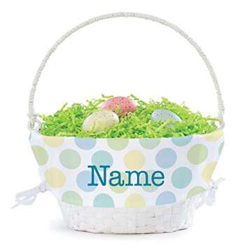 Personalized Easter Egg Basket with Custom Name and Handle