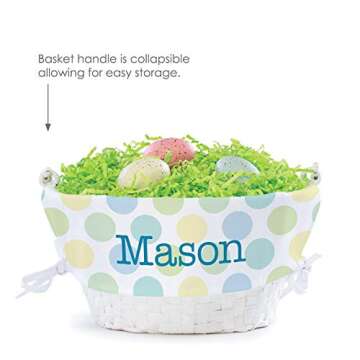 Personalized Easter Egg Basket with Custom Name and Handle