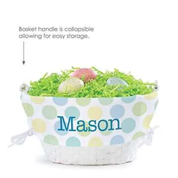 Personalized Easter Egg Basket with Custom Name and Handle