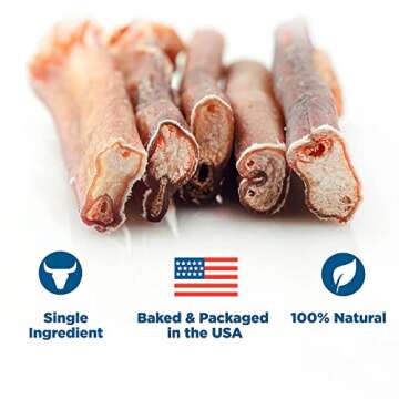 Best Bully Sticks 6 Inch Thick Bully Sticks for Dogs - 5 Count (Pack of 1) - All-Natural, Grass-Fed Beef, Single Ingredient, Grain and Rawhide Free - Large Breeds