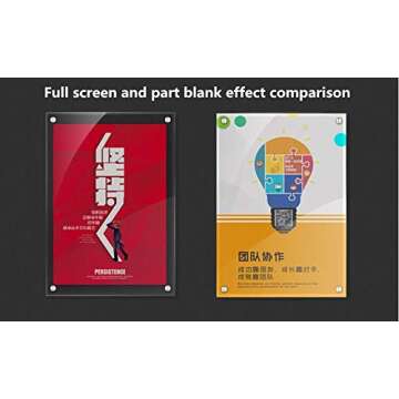 CY craft 8.5x11 Acrylic Wall Mount Floating Picture Frame,A4 Letter Size Photo Frame for Document Certificate Sign Display,Double Panel (Full Frame is 9.4x13.4 inch),Clear,Pack of 1