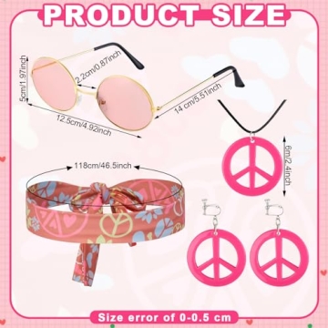 Stylish Jenaai Kids 60s 70s Hippie Outfit Set for Girls