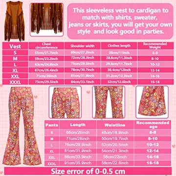 Stylish Jenaai Kids 60s 70s Hippie Outfit Set for Girls