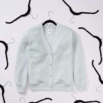 Amazon Basics Slim, Velvet, Non-Slip Shirt Clothes Hangers, Pack of 30, Black