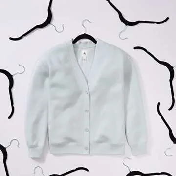 Amazon Basics Slim, Velvet, Non-Slip Shirt Clothes Hangers, Pack of 30, Black