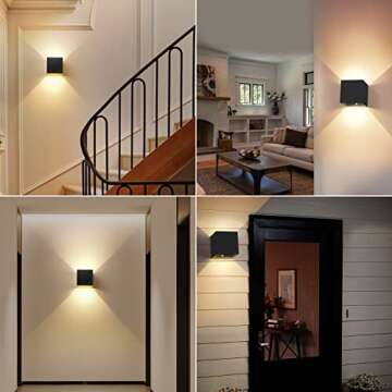 SURPALIG Motion Sensor Light Indoor Wall Sconces Set of 2, 4200mAh Battery Operated Wall Lights Rechargeable, Magnetic Cordless LED Energy Saving Night Light for Hallway Stairway Porch, Black