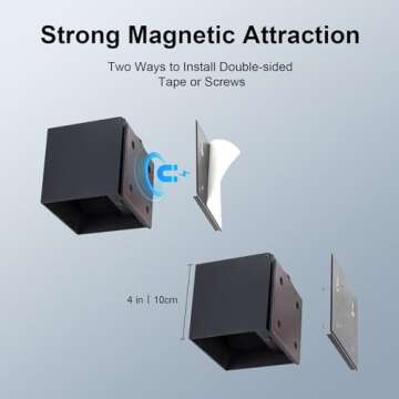 SURPALIG Motion Sensor Light Indoor Wall Sconces Set of 2, 4200mAh Battery Operated Wall Lights Rechargeable, Magnetic Cordless LED Energy Saving Night Light for Hallway Stairway Porch, Black