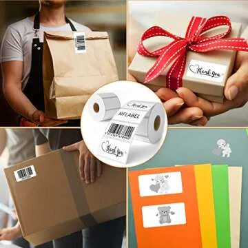 MFLABEL 12 Rolls of 1000 2-1/4 x 1-1/4 Inch Direct Thermal Perforated Shipping Labels,SKU Labels (12 Rolls)