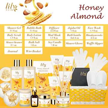 LILY ROY Perfumes Spa Gift Baskets Set Spa Bath Gift Set Bath and Body Gift Basket Set for Women and...
