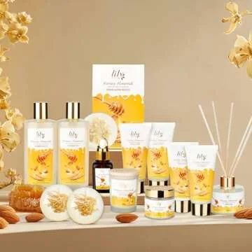 LILY ROY Perfumes Spa Gift Baskets Set Spa Bath Gift Set Bath and Body Gift Basket Set for Women and Men 18 Pcs Gifts Basket Set Spa Kit Christmas Birthday Gifts Set for Fathers Day Mothers Day