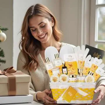 LILY ROY Perfumes Spa Gift Baskets Set Spa Bath Gift Set Bath and Body Gift Basket Set for Women and Men 18 Pcs Gifts Basket Set Spa Kit Christmas Birthday Gifts Set for Fathers Day Mothers Day