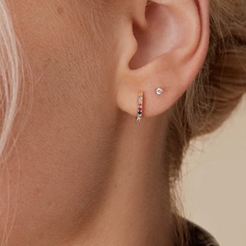 Stylish PAVOI Gold Plated Sterling Silver Huggies