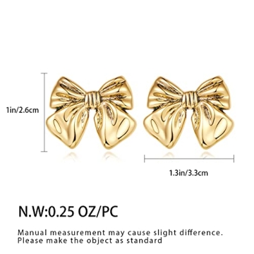 Stylish Vintage Gold Bow Earrings for Women | FAMARINE