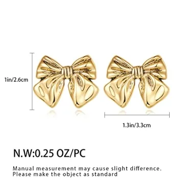 Stylish Vintage Gold Bow Earrings for Women | FAMARINE