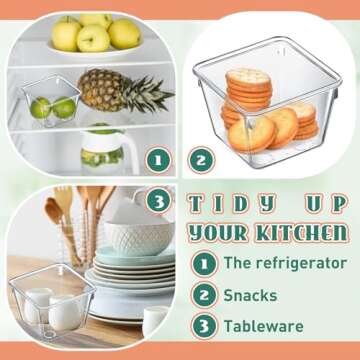 Tioncy 16 Pcs Clear Drawer Organizers 3" x 3" x 2" Stackable Small Makeup Vanity Storage Bins Small Desk Drawer Organization Clear Container Dividers for Makeup Vanity Office Bathroom Kitchen Utensil