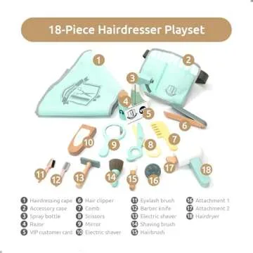 UMU® Kids Wooden Hair Salon Playset - 18 PCS Fun